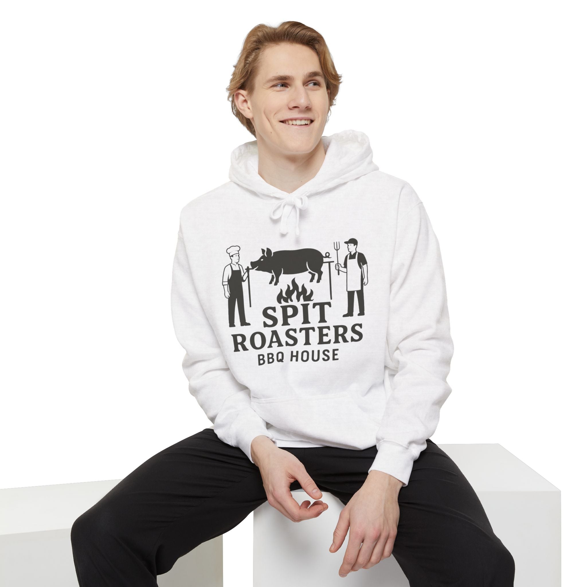 BBQ Hoodie — "Spit Roasters BBQ House" Graphic Pullover