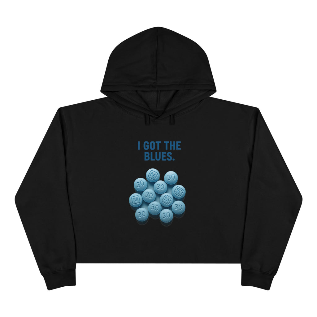 I Got The Blues Crop Hoodie - Trendy and Fun for Everyday Wear