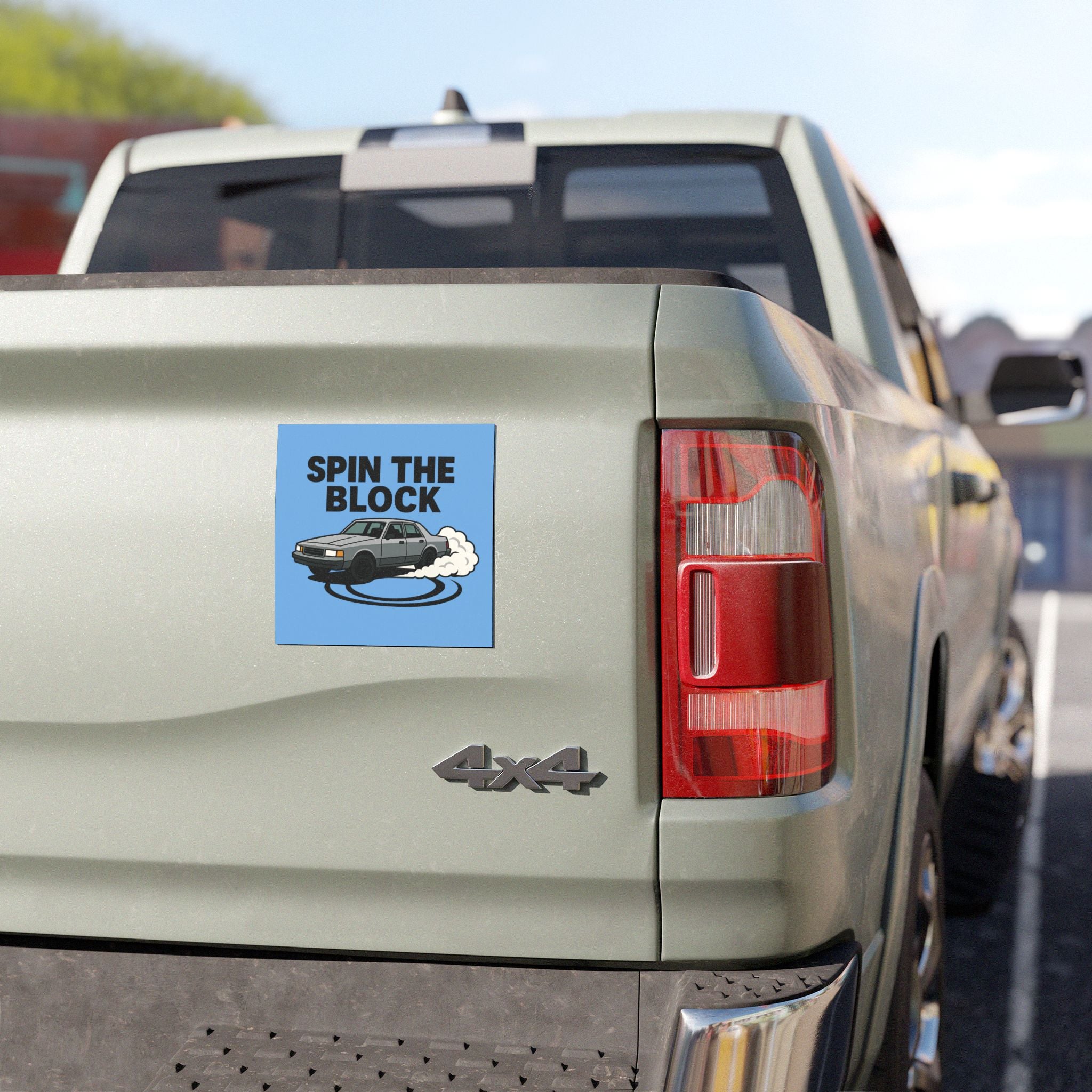 Car Magnet — "Spin The Block" Burnout Drift Graphic