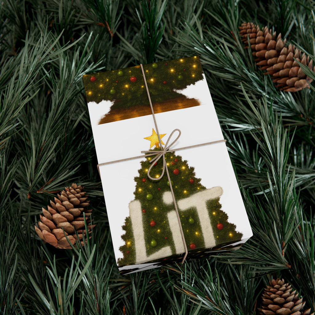 Gift Wrap Paper — Festive Christmas Tree Pattern Wrapping Sheets