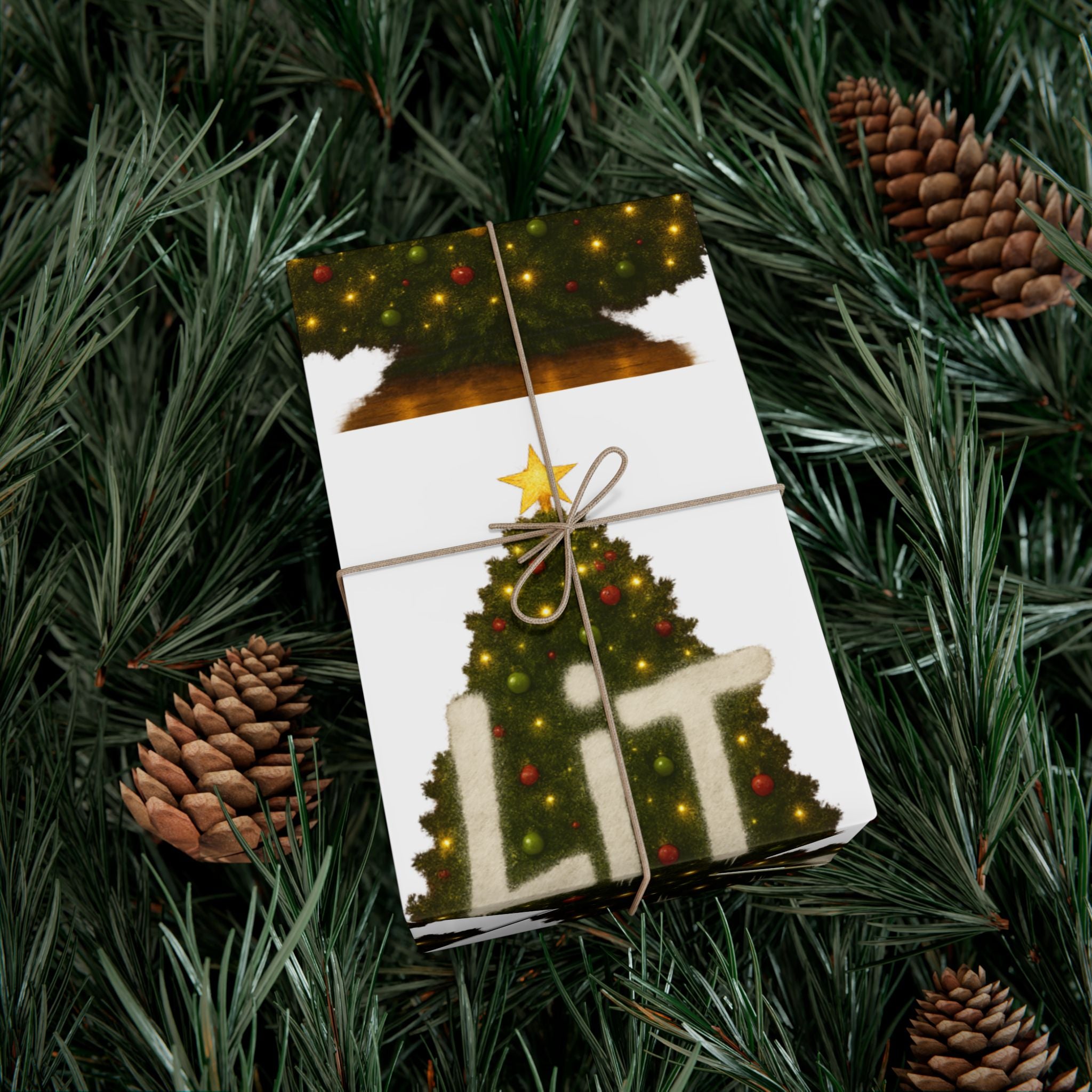 Gift Wrap Paper — Festive Christmas Tree Pattern Wrapping Sheets