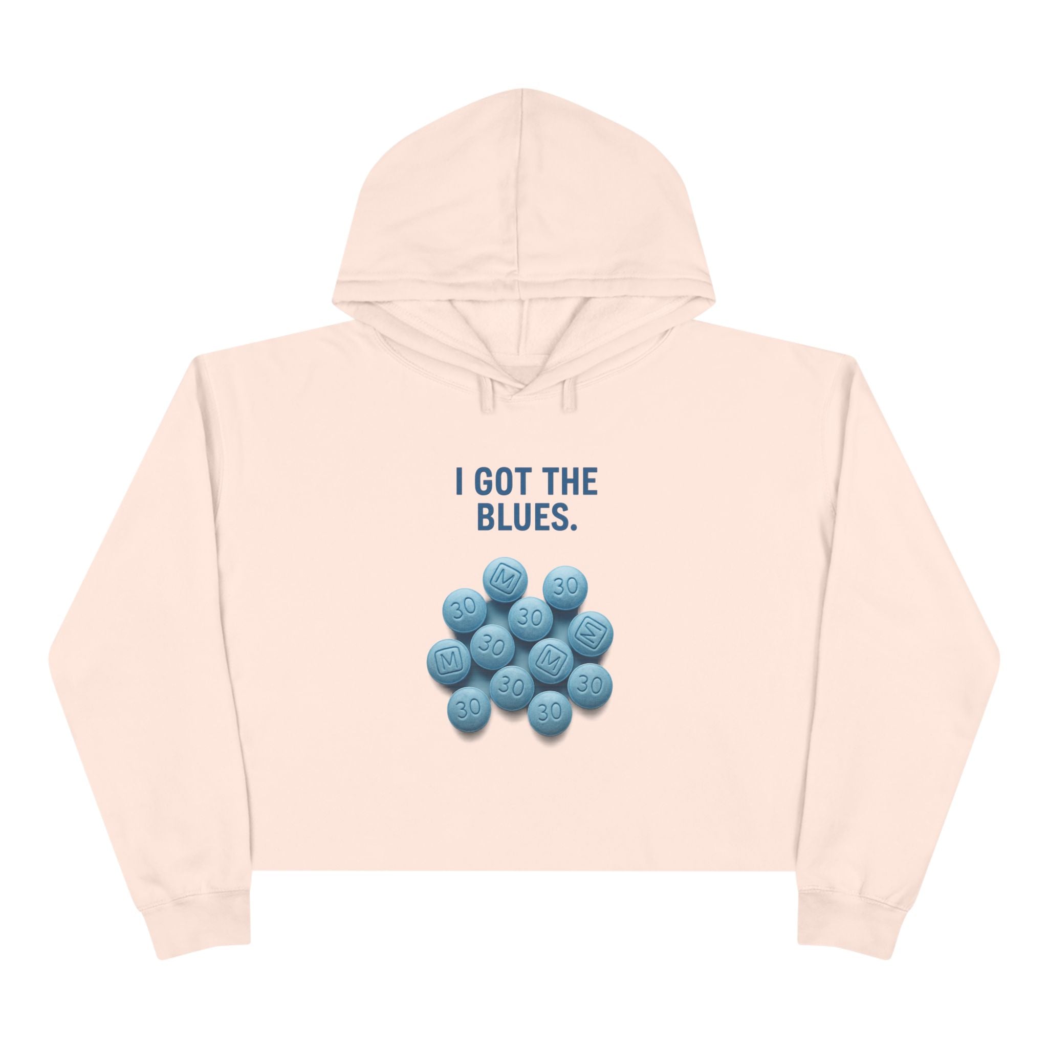 I Got The Blues Crop Hoodie - Trendy and Fun for Everyday Wear