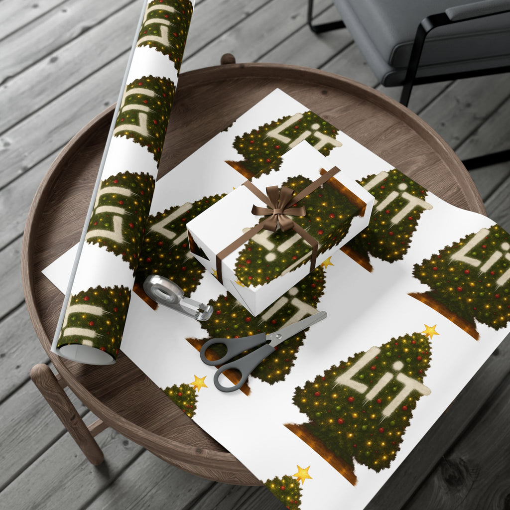 Gift Wrap Paper — Festive Christmas Tree Pattern Wrapping Sheets
