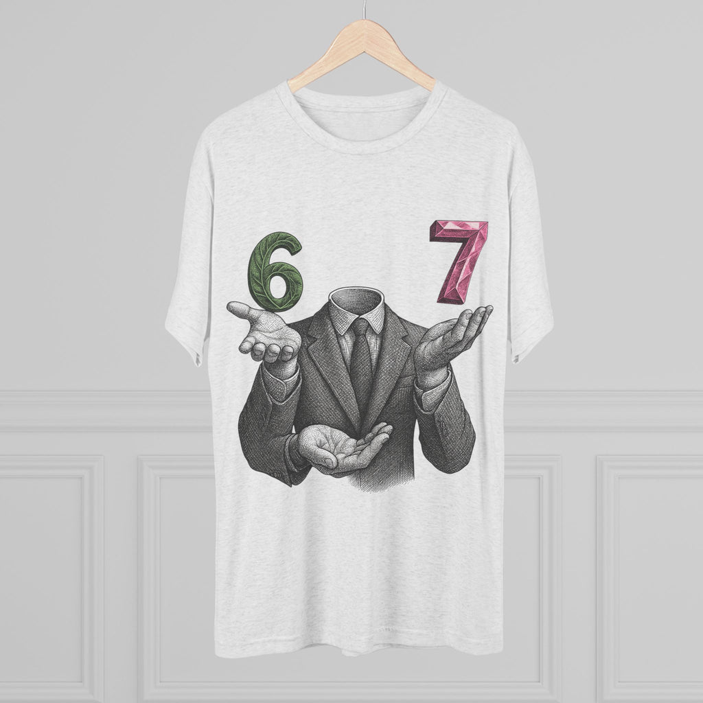 Funny Unisex Tri-Blend Crew Tee - '67 vs. 7' Graphic T-Shirt