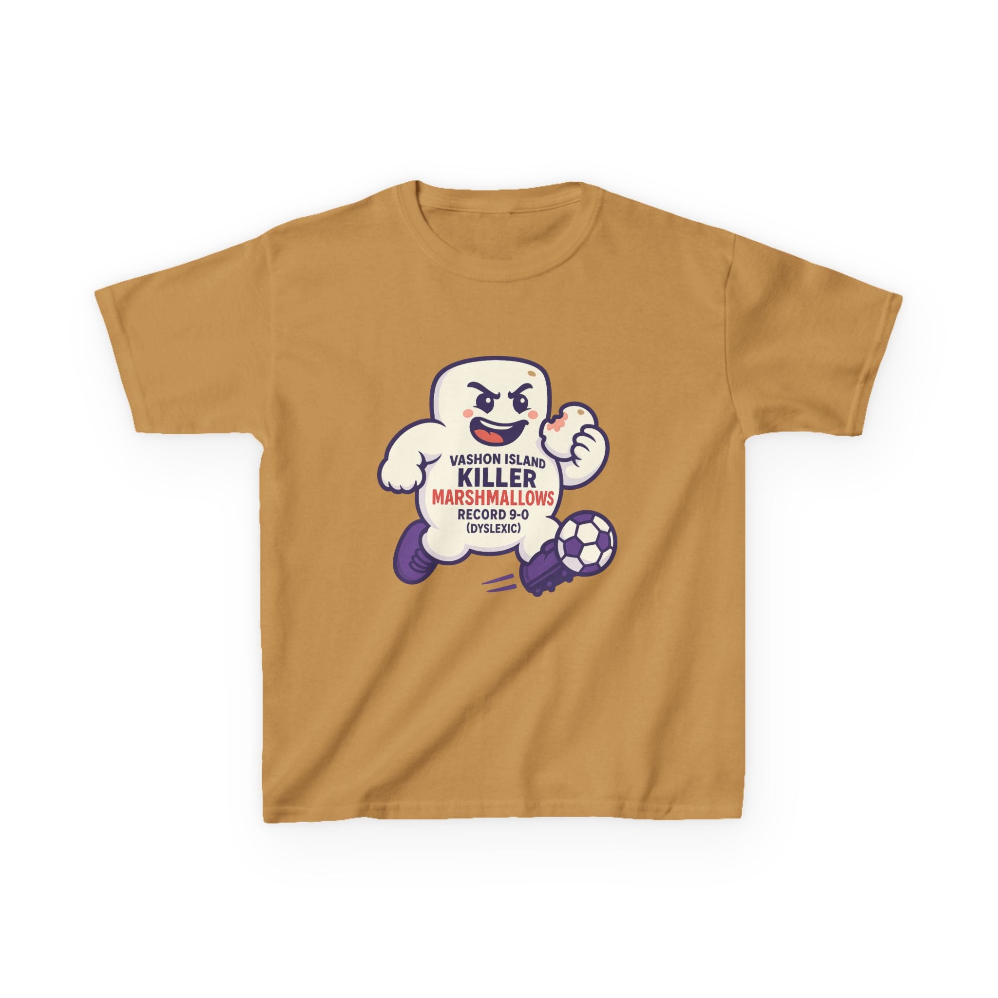 Kids Tee — 'Marshmallow Killer' Soccer Graphic