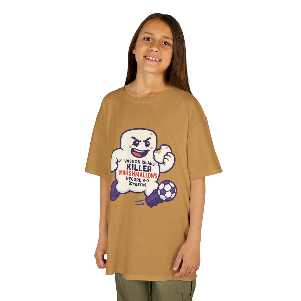 Kids Tee — 'Marshmallow Killer' Soccer Graphic