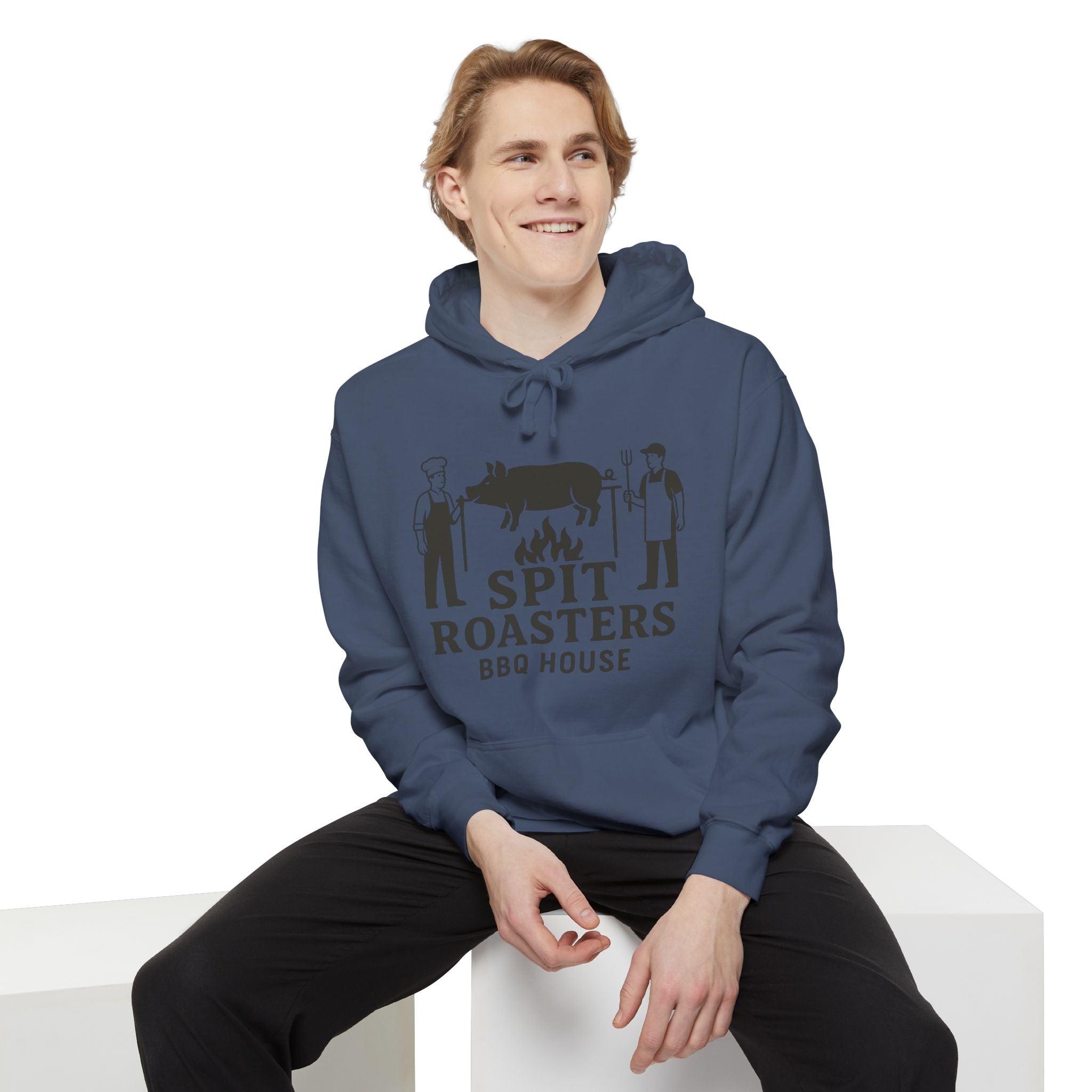 BBQ Hoodie — "Spit Roasters BBQ House" Graphic Pullover