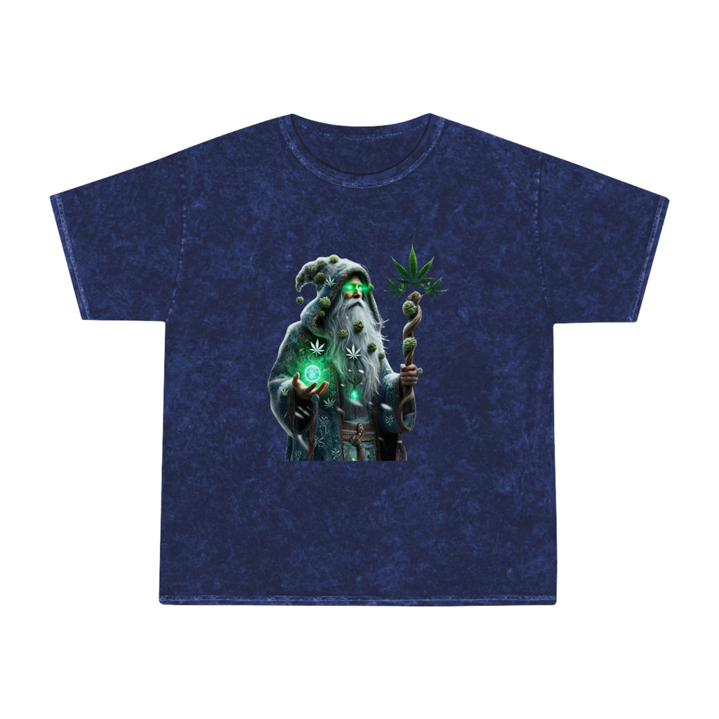 Wizard Holding Cannabis Staff Mineral Wash T-Shirt