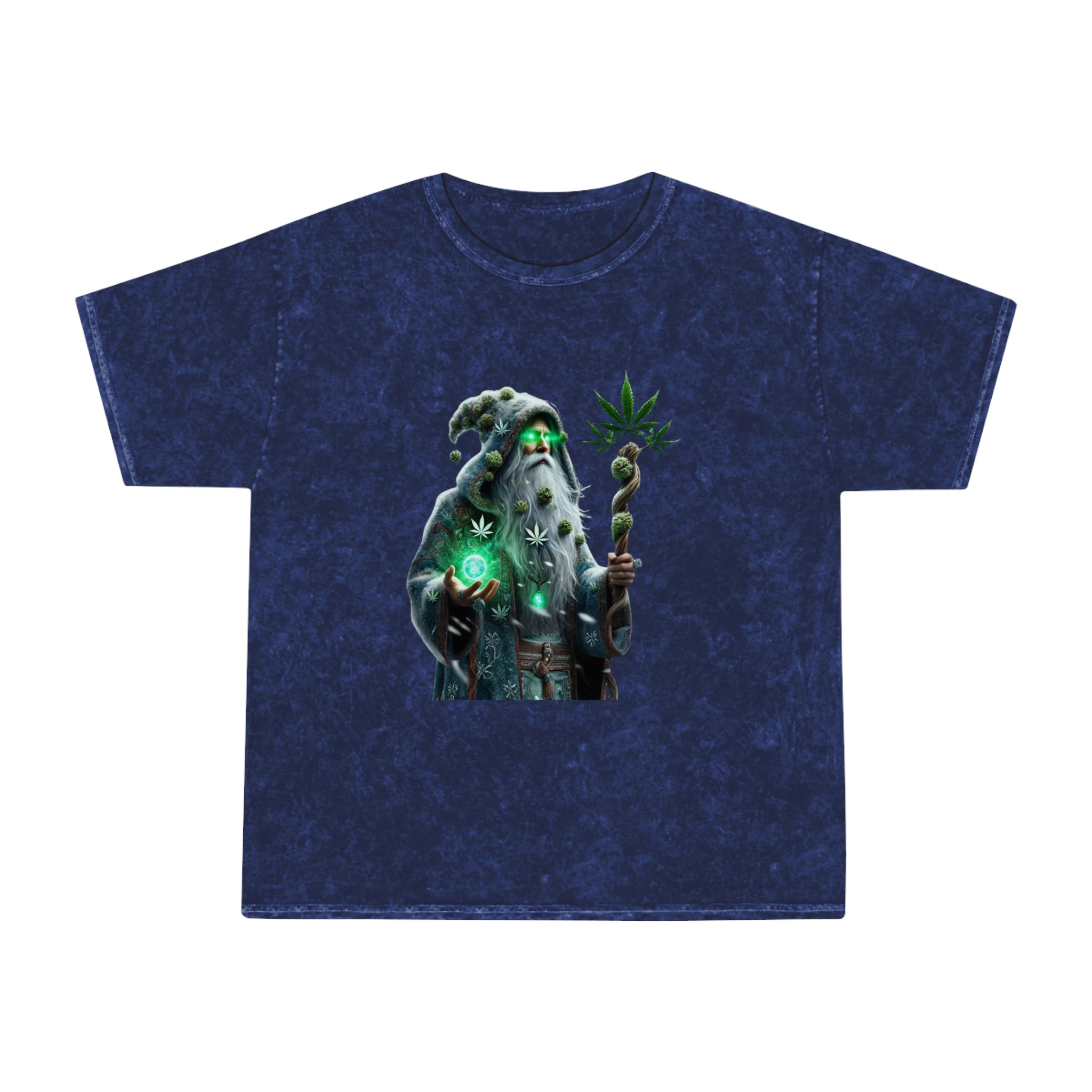 Wizard Holding Cannabis Staff Mineral Wash T-Shirt
