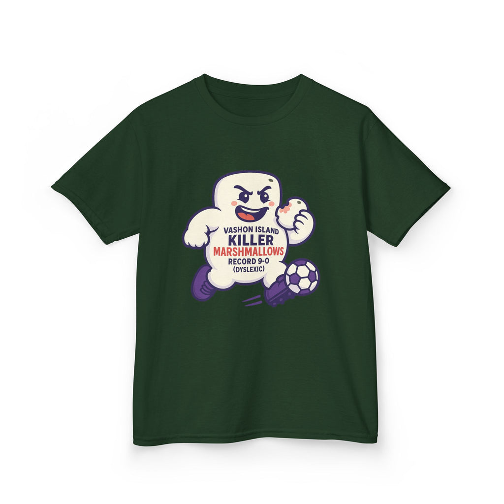 Kids Tee — 'Marshmallow Killer' Soccer Graphic