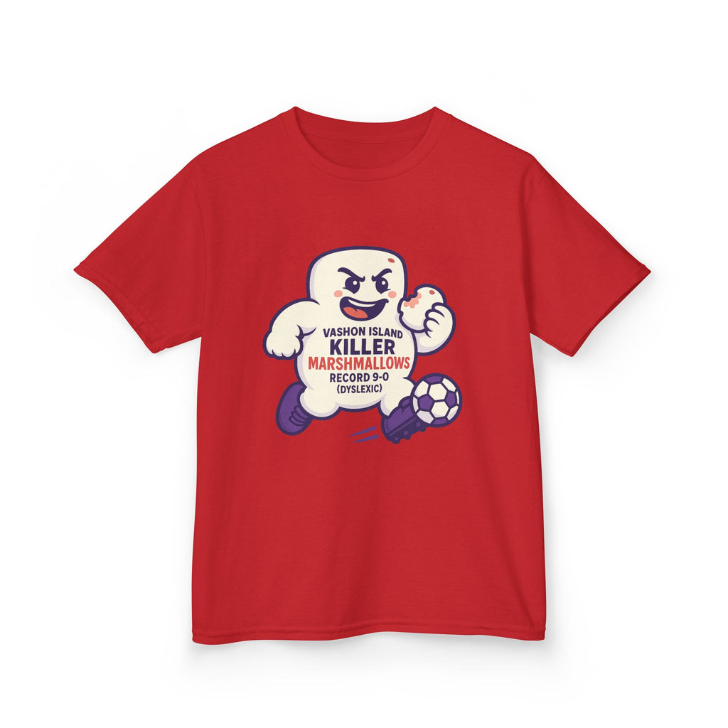 Kids Tee — 'Marshmallow Killer' Soccer Graphic