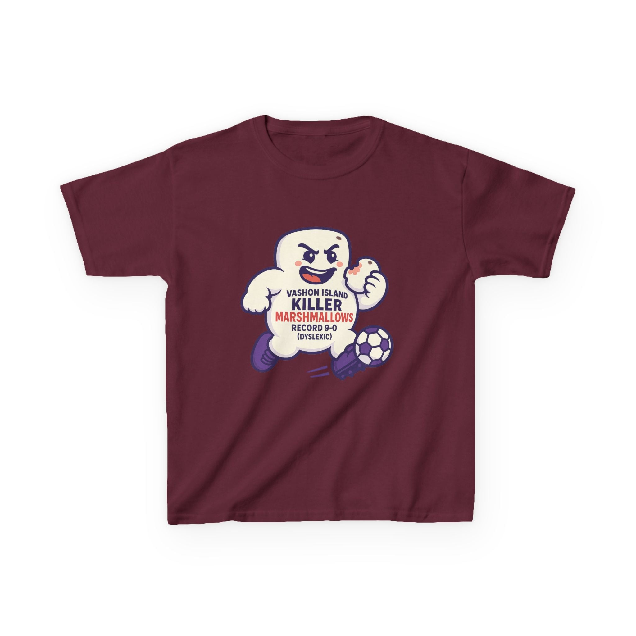 Kids Tee — 'Marshmallow Killer' Soccer Graphic