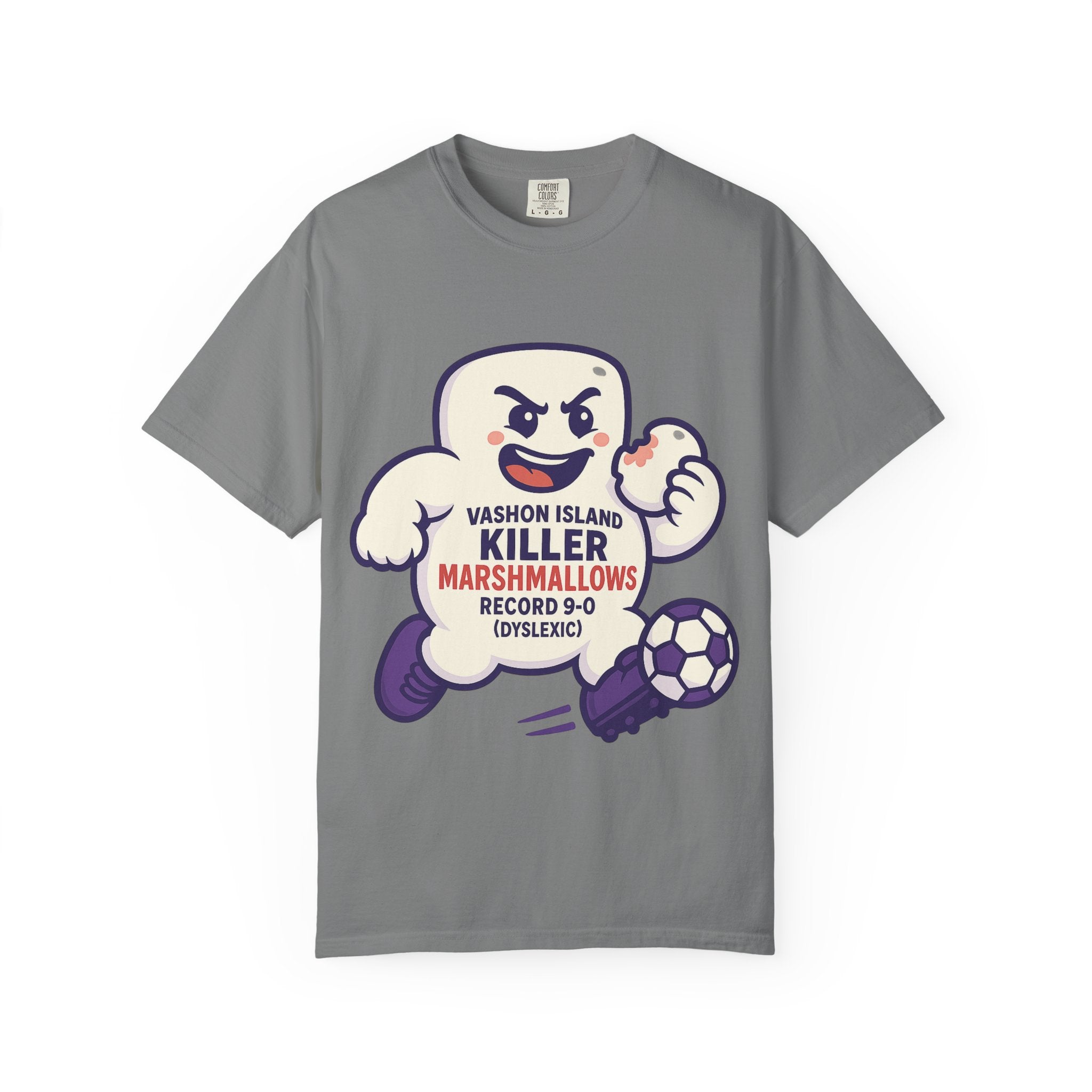 Killer Marshmallows Soccer T-Shirt — Vashon Island Retro Mascot Tee
