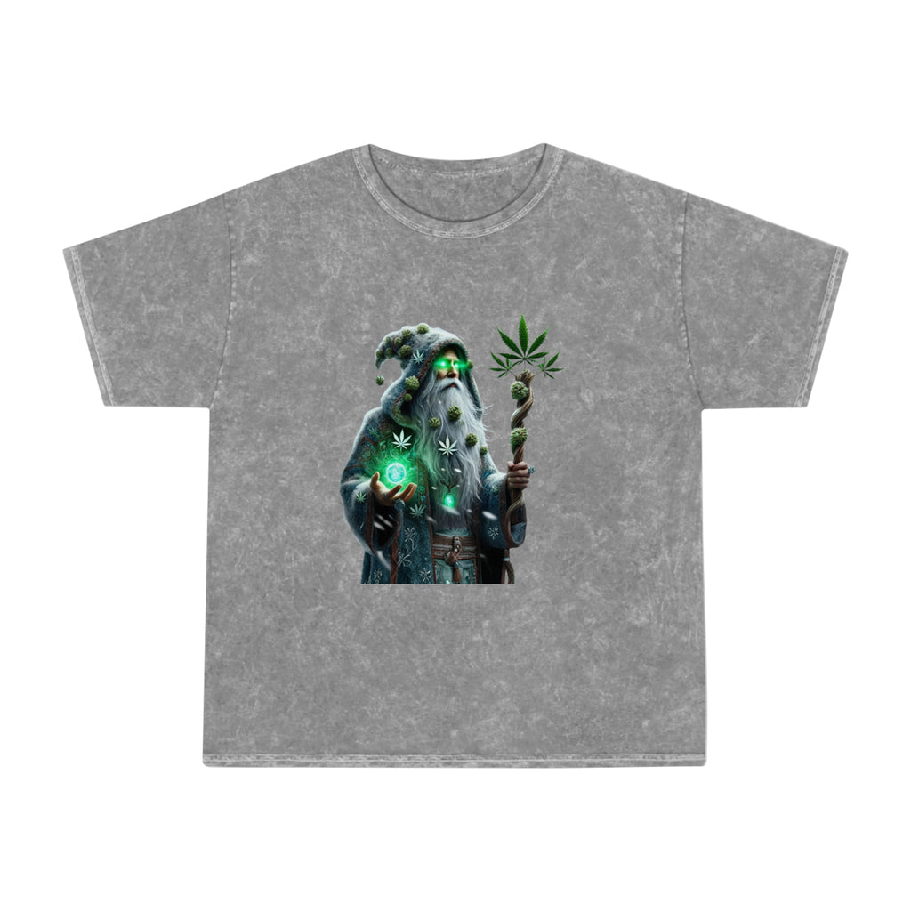 Wizard Holding Cannabis Staff Mineral Wash T-Shirt