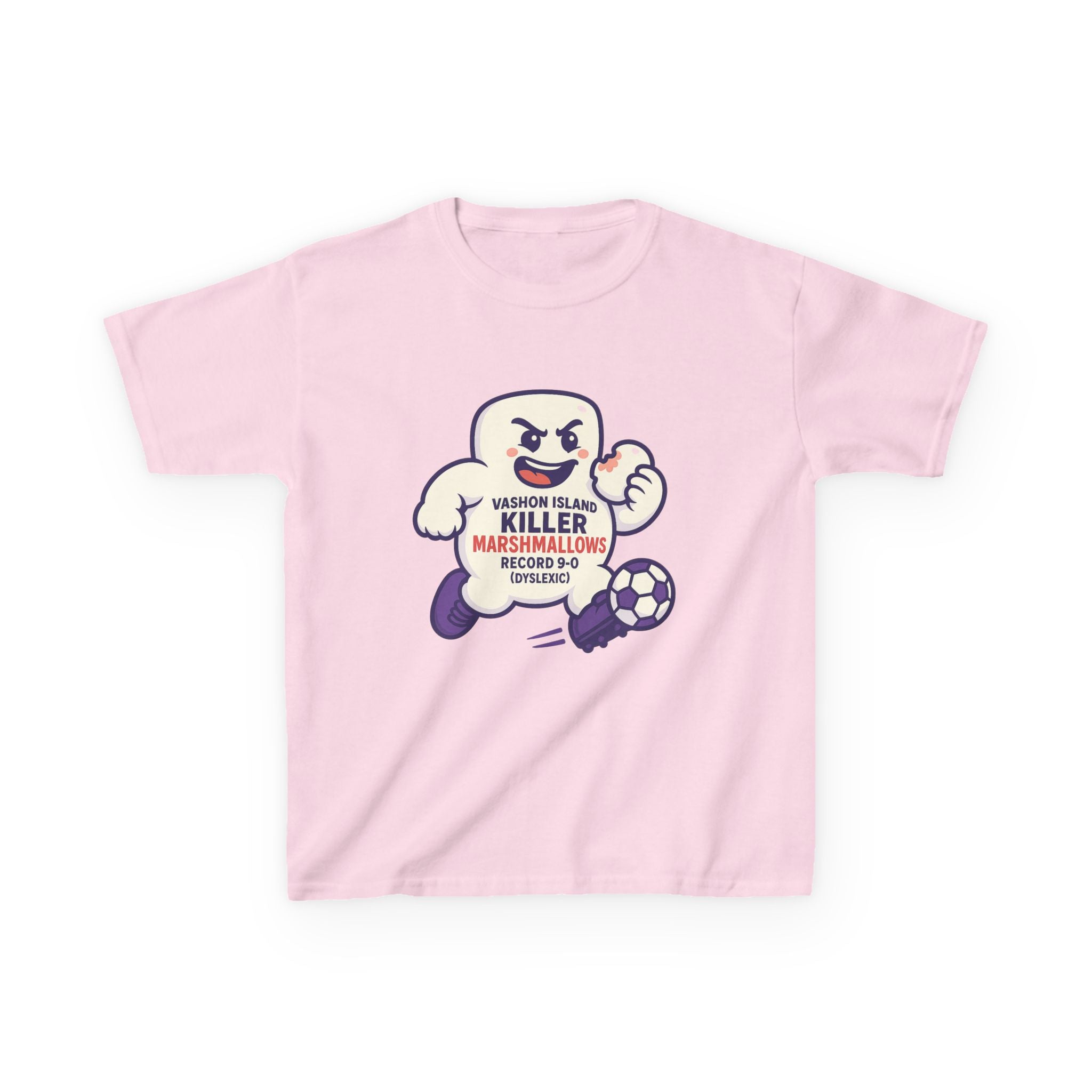 Kids Tee — 'Marshmallow Killer' Soccer Graphic