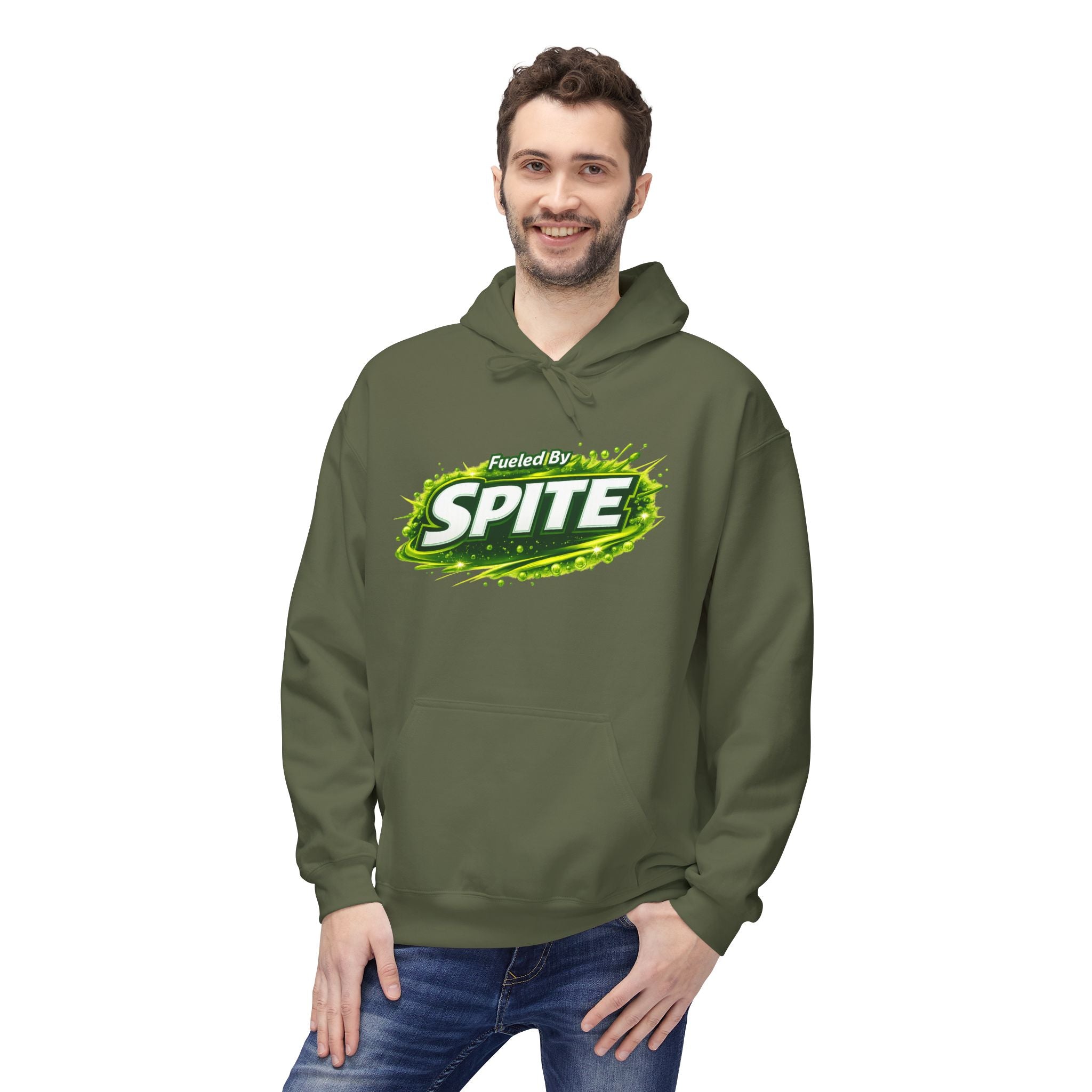 Hoodie — "Fueled by Spite" Graphic Pullover