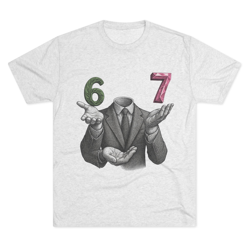 Funny Unisex Tri-Blend Crew Tee - '67 vs. 7' Graphic T-Shirt